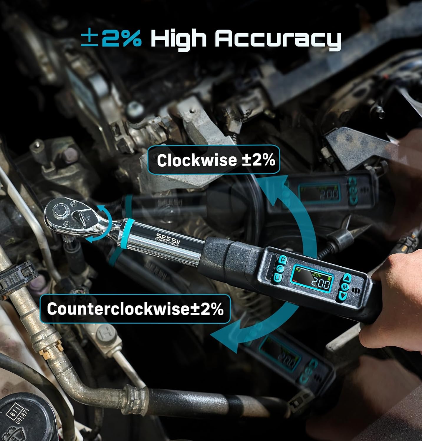 طقم مفتاح عزم رقمي SEESII D2 L - مراجعة Torque Wrench Digital وسعره